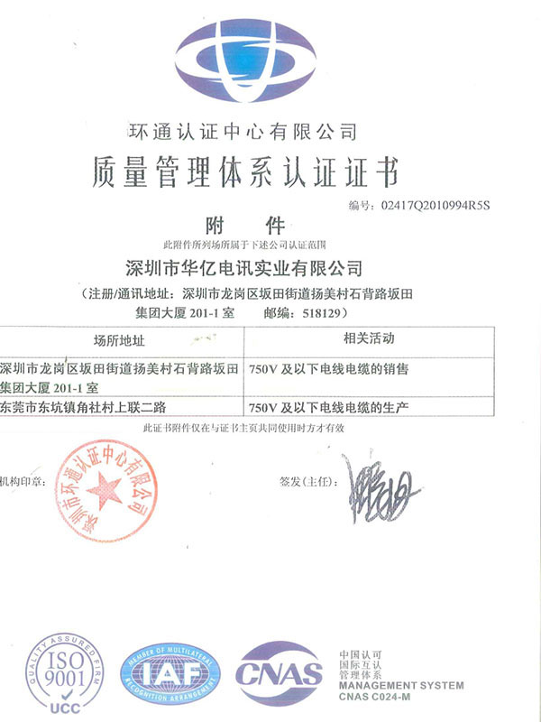 Iso9000 certificate
